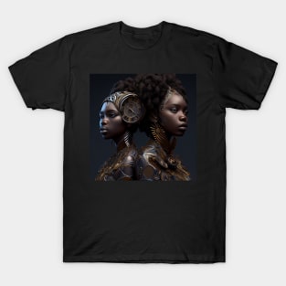 Afro Futuristic Zodiac-Gemini T-Shirt